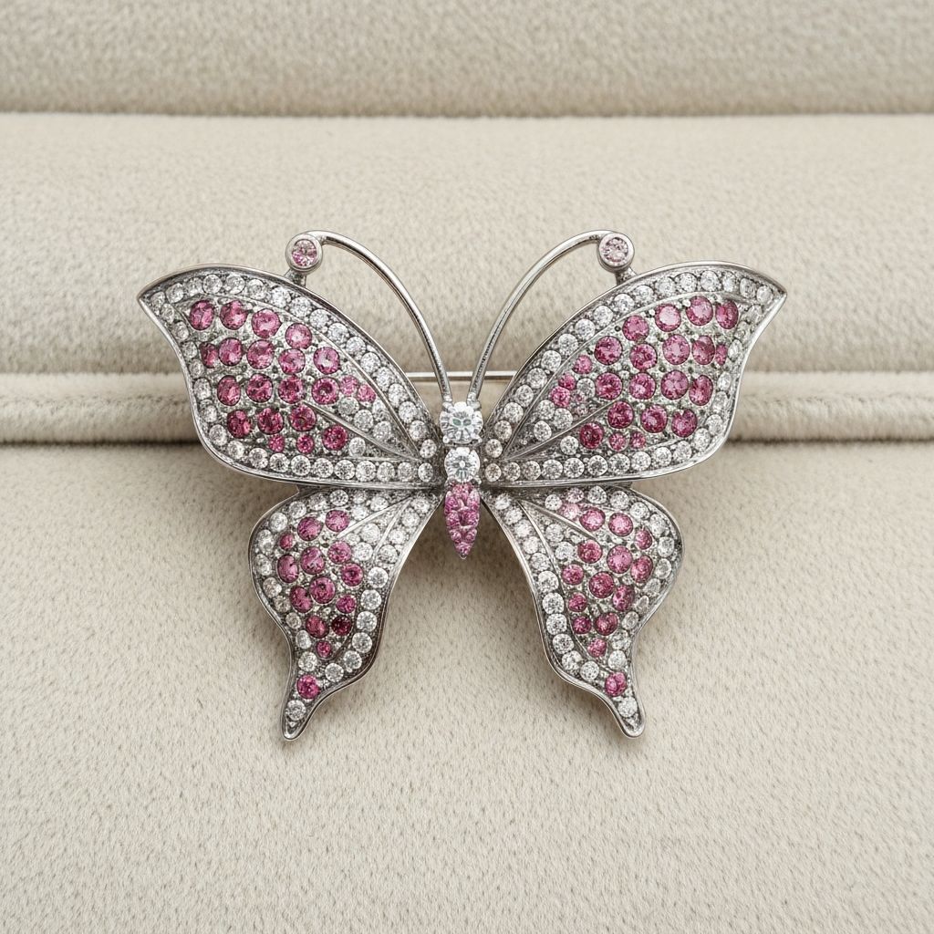 Diamond Butterfly Brooch